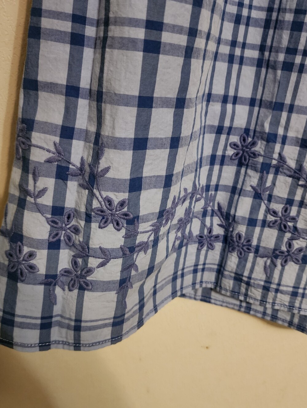 Free Assembly Smocked Waist Embroidered Plaid Maxi Skirt Size M NWT - Picture 2 of 9